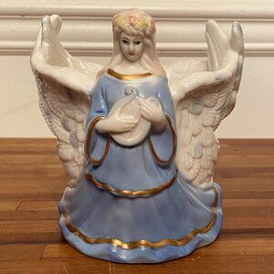 Vintage Christmas Angel Pillar Candle Holder